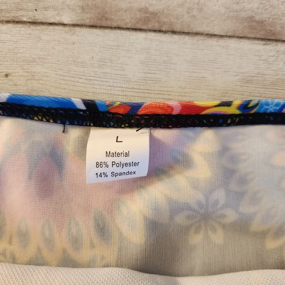 Two Piece Tankini Swimsuit with Mesh Overlay NWOT Size Large - Picture 8 of 12